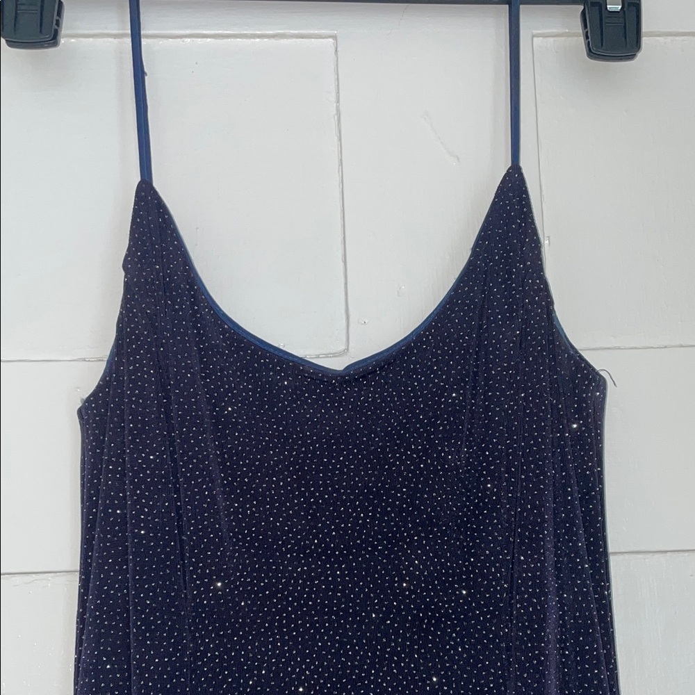 Elegant Navy Blue Women's Dress - Picture 3 of 10